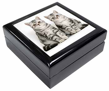 Silver Tabby Kittens Keepsake/Jewellery Box