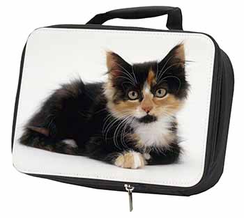 Cute Tortoiseshell Kitten Black Insulated School Lunch Box/Picnic Bag