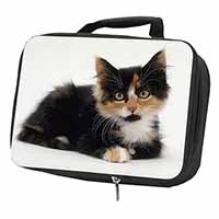 Cute Tortoiseshell Kitten Black Insulated School Lunch Box/Picnic Bag