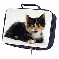 Cute Tortoiseshell Kitten Navy Insulated School Lunch Box/Picnic Bag