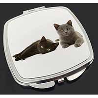 Black+Blue Kittens Make-Up Compact Mirror