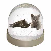 Black+Blue Kittens Snow Globe Photo Waterball