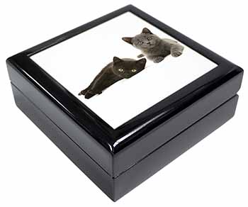 Black+Blue Kittens Keepsake/Jewellery Box