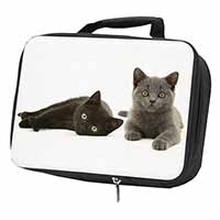 Black+Blue Kittens Black Insulated School Lunch Box/Picnic Bag
