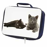 Black+Blue Kittens Navy Insulated School Lunch Box/Picnic Bag