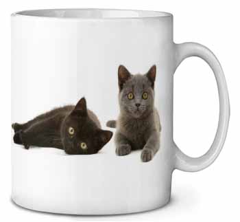 Black+Blue Kittens Ceramic 10oz Coffee Mug/Tea Cup