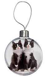 Black and White Cats Christmas Bauble