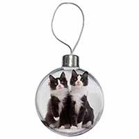 Black and White Cats Christmas Bauble