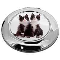 Black and White Cats Make-Up Round Compact Mirror