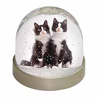 Black and White Cats Snow Globe Photo Waterball