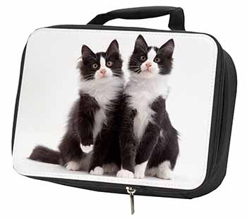 Black and White Cats Black Insulated School Lunch Box/Picnic Bag