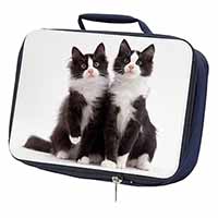 Black and White Cats Navy Insulated School Lunch Box/Picnic Bag