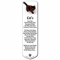 Chocolate Black Kitten Bookmark, Book mark, Printed full colour