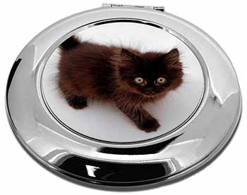 Chocolate Black Kitten Make-Up Round Compact Mirror