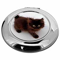 Chocolate Black Kitten Make-Up Round Compact Mirror