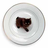 Chocolate Black Kitten Gold Rim Plate Printed Full Colour in Gift Box