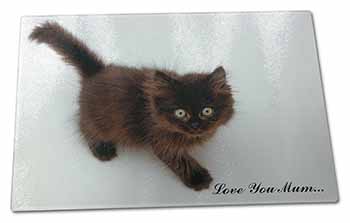 Large Glass Cutting Chopping Board Chocolate Kitten 