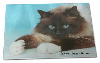 Large Glass Cutting Chopping Board Birman Cat 