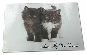 Large Glass Cutting Chopping Board Kittens 