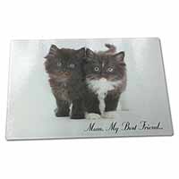 Large Glass Cutting Chopping Board Kittens 