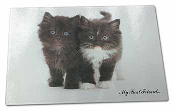 Large Glass Cutting Chopping Board Kittens- 