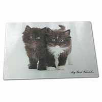 Large Glass Cutting Chopping Board Kittens- 