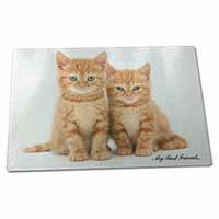 Large Glass Cutting Chopping Board Kittens 