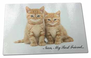 Large Glass Cutting Chopping Board Kittens 