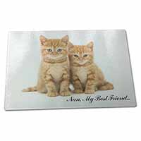 Large Glass Cutting Chopping Board Kittens 