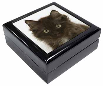 Fluffy Brown Kittens Face Keepsake/Jewellery Box