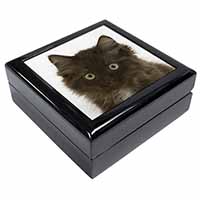 Fluffy Brown Kittens Face Keepsake/Jewellery Box