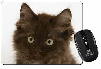 Fluffy Brown Kittens Face Computer Mouse Mat