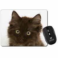 Fluffy Brown Kittens Face Computer Mouse Mat