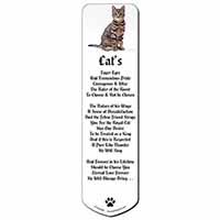 Brown Tabby Cat Bookmark, Book mark, Printed full colour