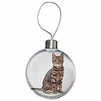 Brown Tabby Cat Christmas Bauble