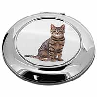 Brown Tabby Cat Make-Up Round Compact Mirror