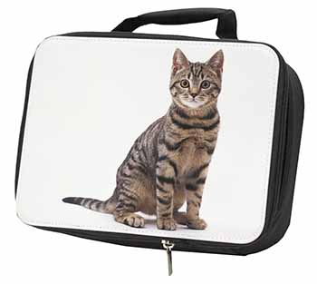 Brown Tabby Cat Black Insulated School Lunch Box/Picnic Bag