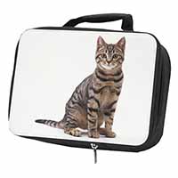 Brown Tabby Cat Black Insulated School Lunch Box/Picnic Bag