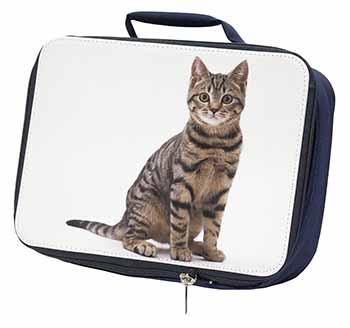 Brown Tabby Cat Navy Insulated School Lunch Box/Picnic Bag