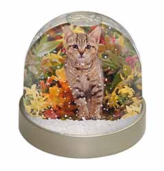 Tabby Kitten in Foilage Snow Globe Photo Waterball