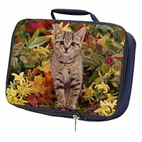 Tabby Kitten in Foilage Navy Insulated School Lunch Box/Picnic Bag