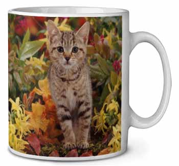 Tabby Kitten in Foilage Ceramic 10oz Coffee Mug/Tea Cup