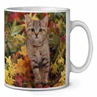 Tabby Kitten in Foilage Ceramic 10oz Coffee Mug/Tea Cup