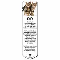 Brown Tabby Cats Bookmark, Book mark, Printed full colour