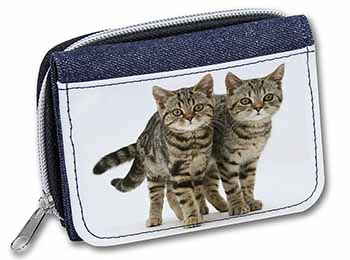 Brown Tabby Cats Unisex Denim Purse Wallet