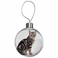 Pretty Tabby Cat Christmas Bauble