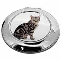 Pretty Tabby Cat Make-Up Round Compact Mirror