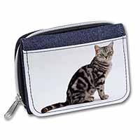 Pretty Tabby Cat Unisex Denim Purse Wallet