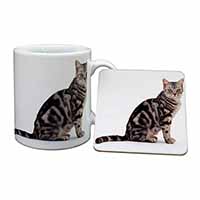 Pretty Tabby Cat Mug and Coaster Set