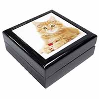 Fluffy Ginger Kitten Keepsake/Jewellery Box